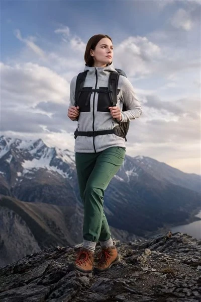 Outdoor Waffle Knit Hooded Mid Layer Jacket price