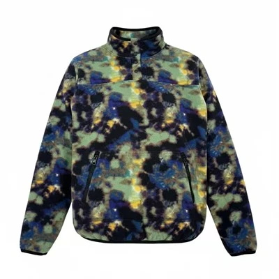 Abstrakt bedruckter Fleecepullover für Herren